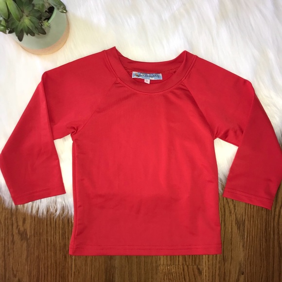 Red Rashguard Swimsuit Top Size 2T Boys or Girls - Picture 1 of 5